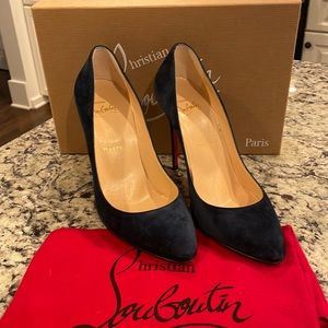 Christian Louboutin navy suede Eloise heels